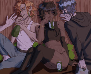 full-body full render x2 + half-body full render + simple background = $89.25