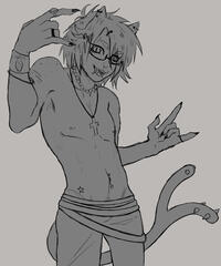 half-body sketch (optional free grey base) = $15